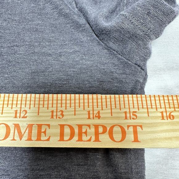 H&M Linen Tee Shirt Size M‎ Grey Graphite Round Neck Short Sleeve - Picture 5 of 6